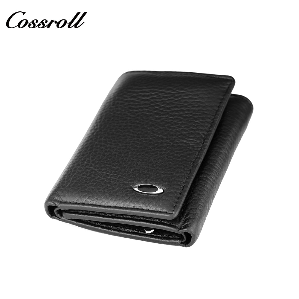 Factory direct foreign trade hot short men's leather wallet lychee grain coin purse