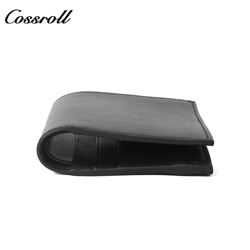 Men's Genuine Leather Bifold Short Wallet, Business Plain Cowhide Ultra Slim Multi-Slot Card Holder, Minimalist Men's Purse