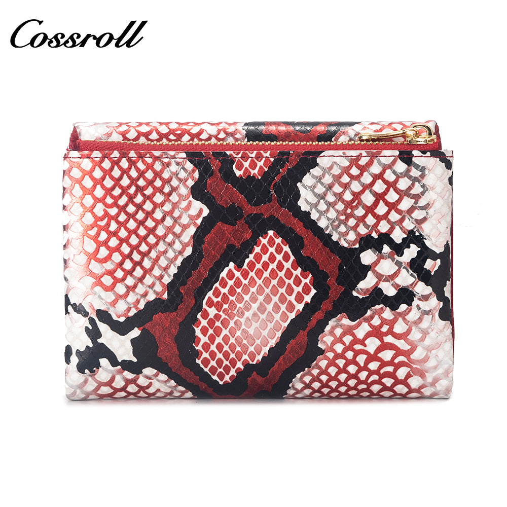 Manufacturers customized new leather short long purse cross-border Europe and the United States python cowhide multi-card money clip
