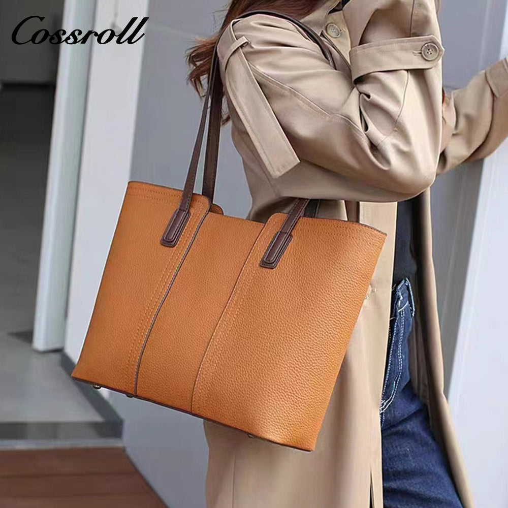 European and American style leather women's bag, shoulder and crossbody, simple design, large capacity