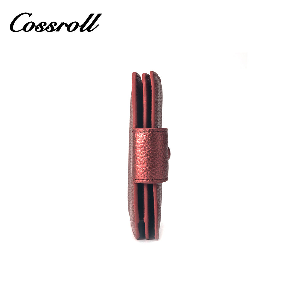 Low MOQ Luxury handmade Customized Logo Genuine leather ID Card Holder Wallet slim Cardholder Credit Card Cover