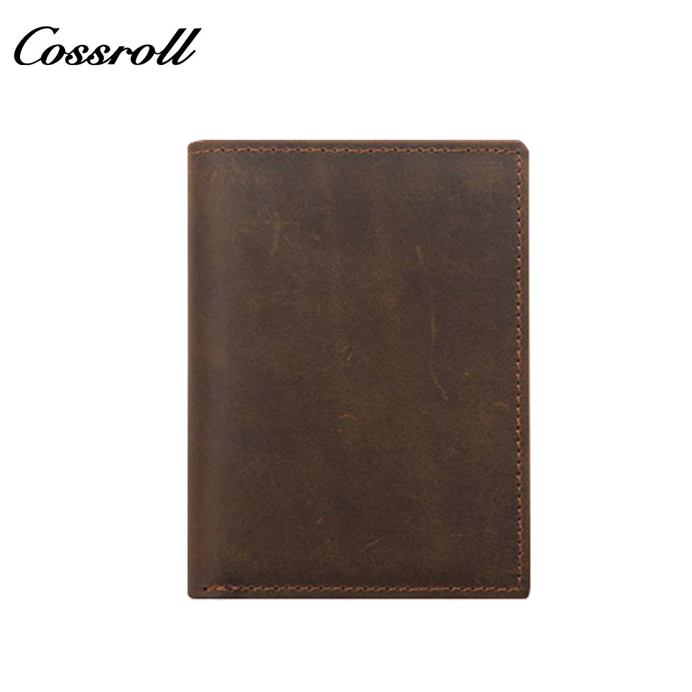 Amazon Europe RFI Men's Genuine Leather Wallet Vintage Crazy Horse Short Wallet