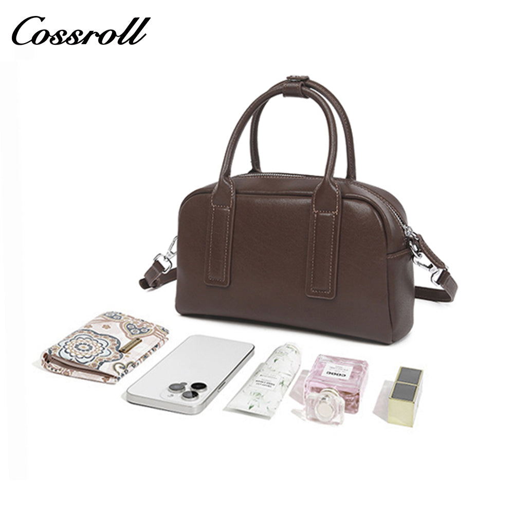 Genuine Leather Women's Bag Shoulder Bag 2025 New Premium Feeling Boston Handbag Female Crossbody Bag