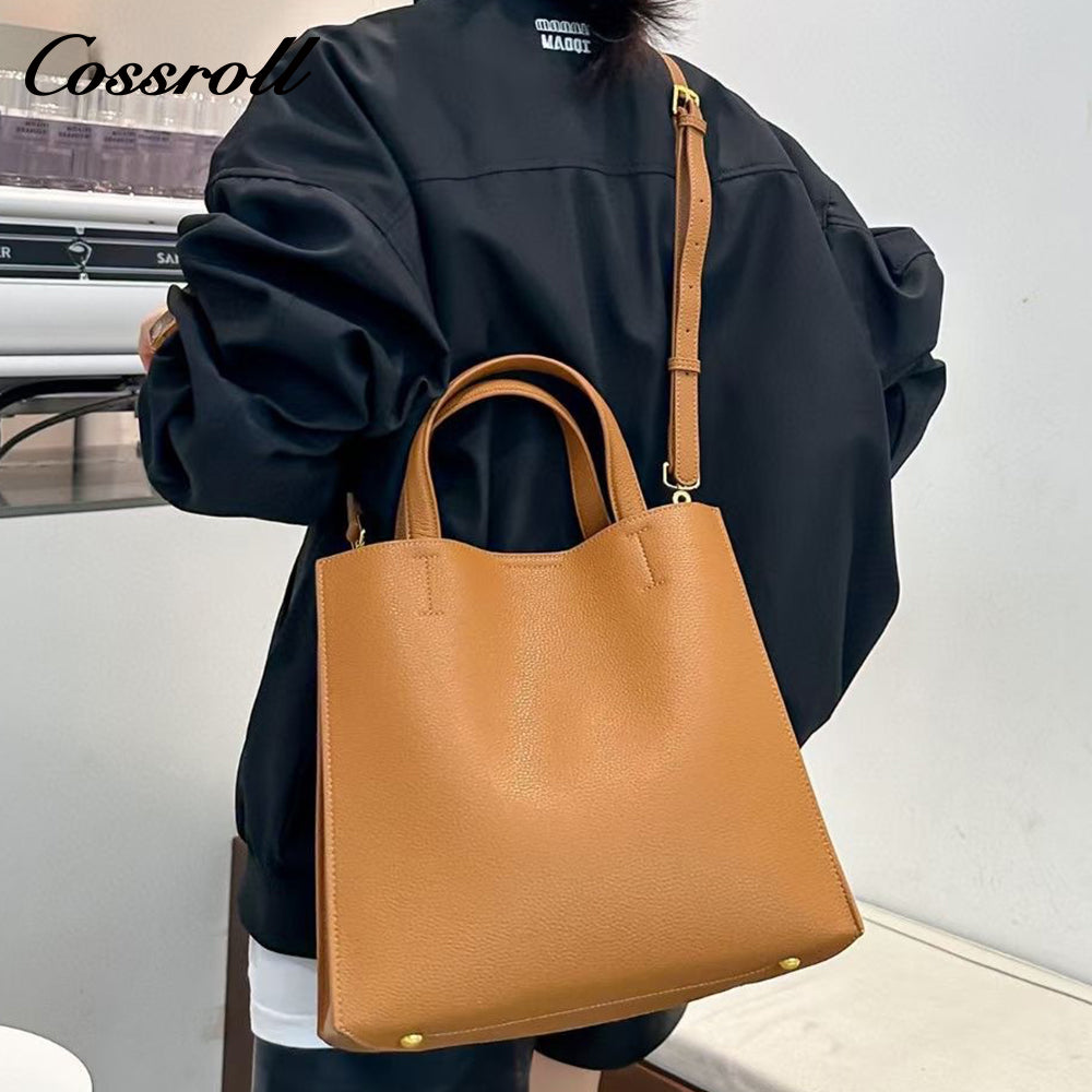 Solid Color Single-Shoulder Women's Bag Casual Lychee Texture Large Capacity Handheld Fashion Versatile Crossbody Bag