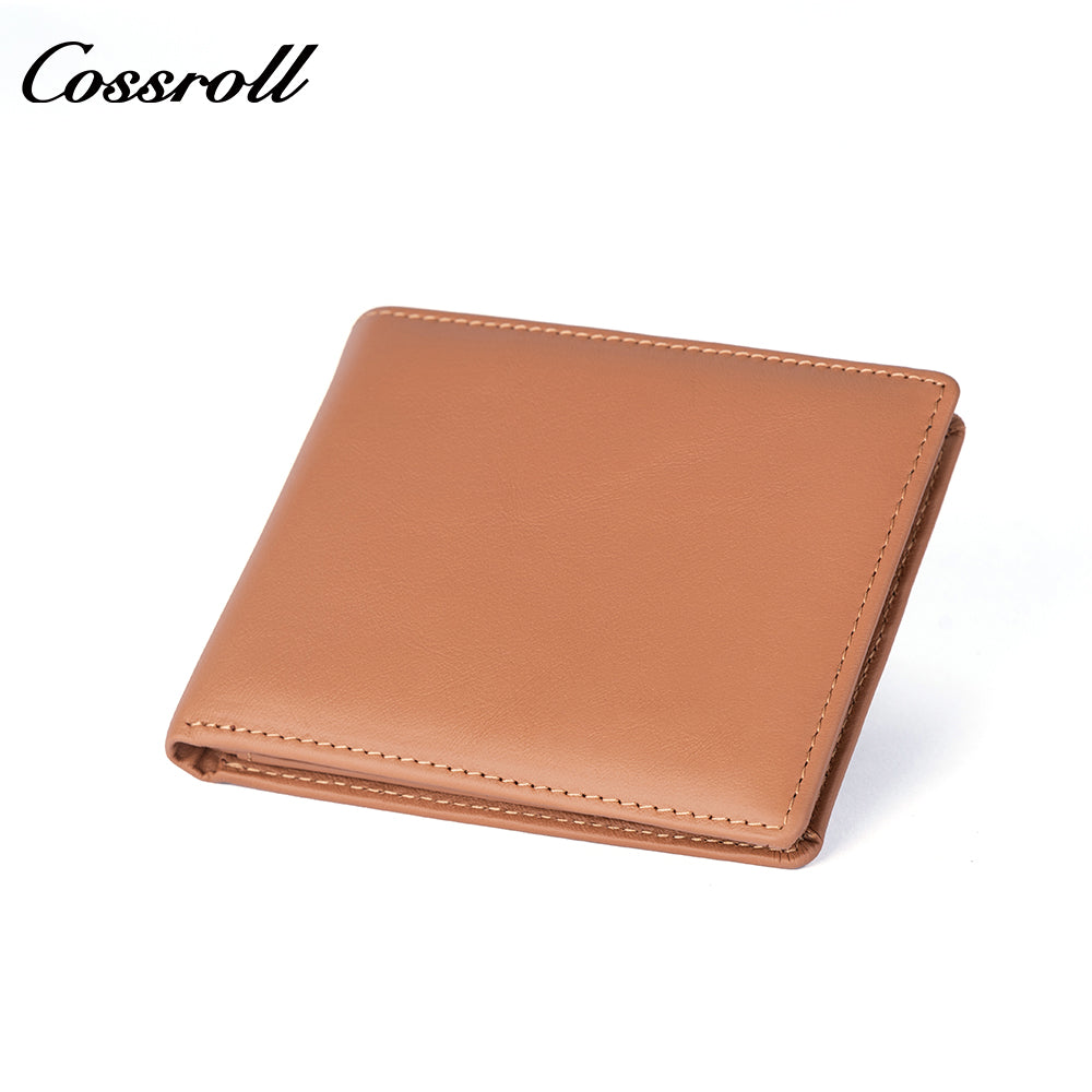 Europe and the United States to fold leather men's wallet short section bifold cowhide BOX type coin purse cloth