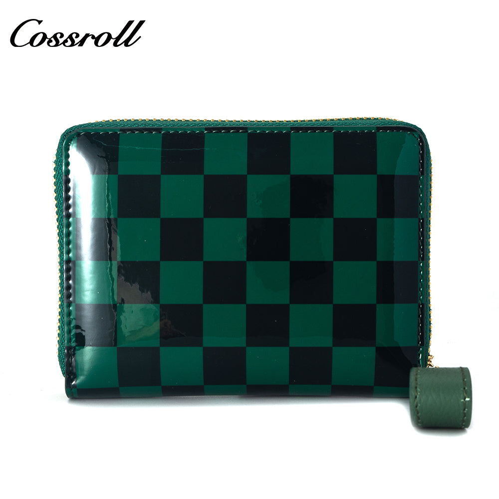 Most Popular best brand leather short wallet female patent leather Genuine Leather
