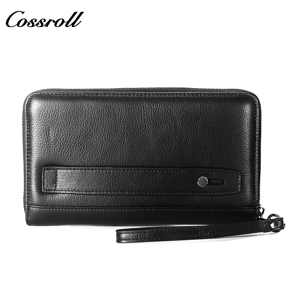New Genuine Leather Men's Wallet Long Zipper Large Capacity Clutch Cowhide Clutch Bag Wallet Best Selling