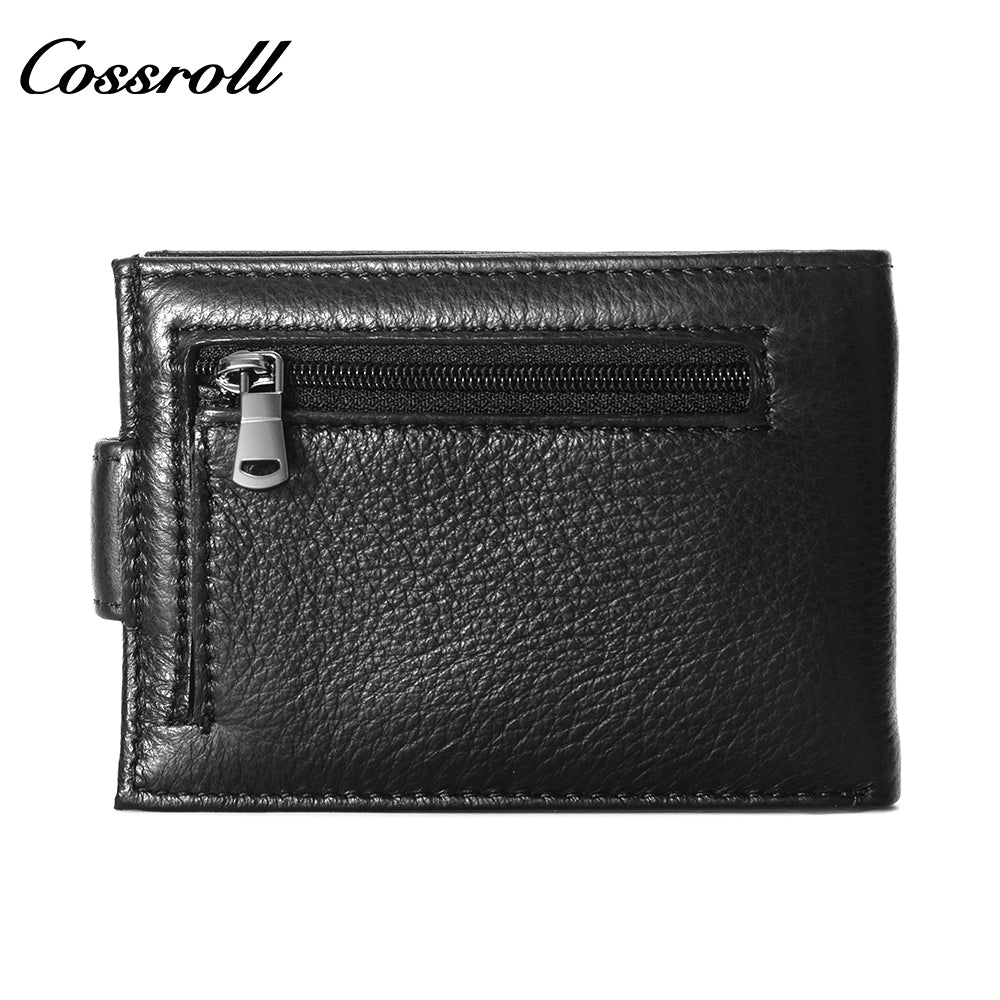 Young men's leather short wallet 2024 new first layer cowhide wallet simple ultra-thin business wallet