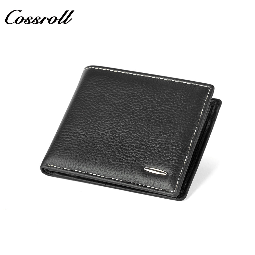Factory customized cross-border head layer cowhide loose-leaf multi-card classic business wallet