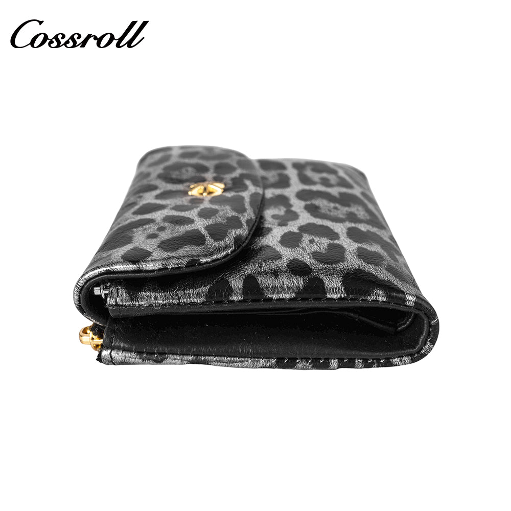 Spot explosive short purse female 2024 new wallet three fold leopard print wallet zero wallet