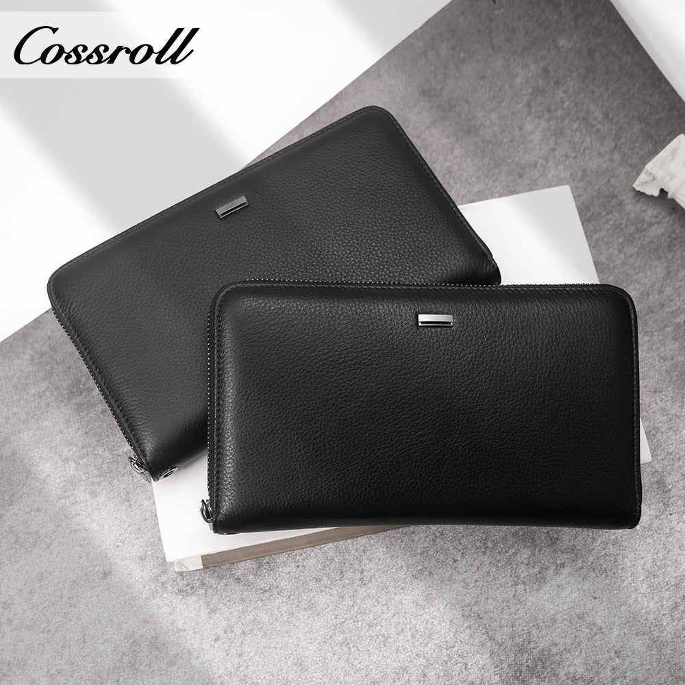 New Genuine Leather Men's Wallet Long Zipper Large Capacity Clutch Cowhide Clutch Bag Wallet Best Selling