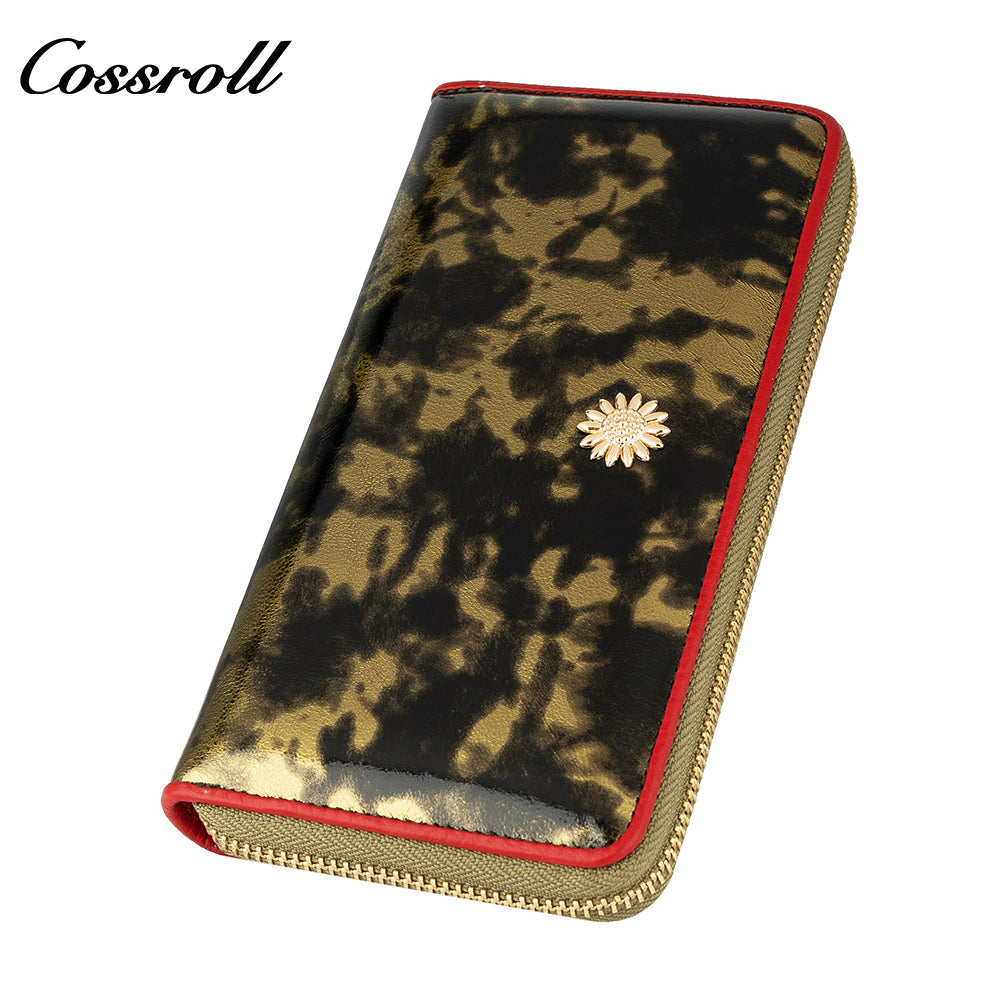 Most Popular best brand leather long wallet female Genuine Leather