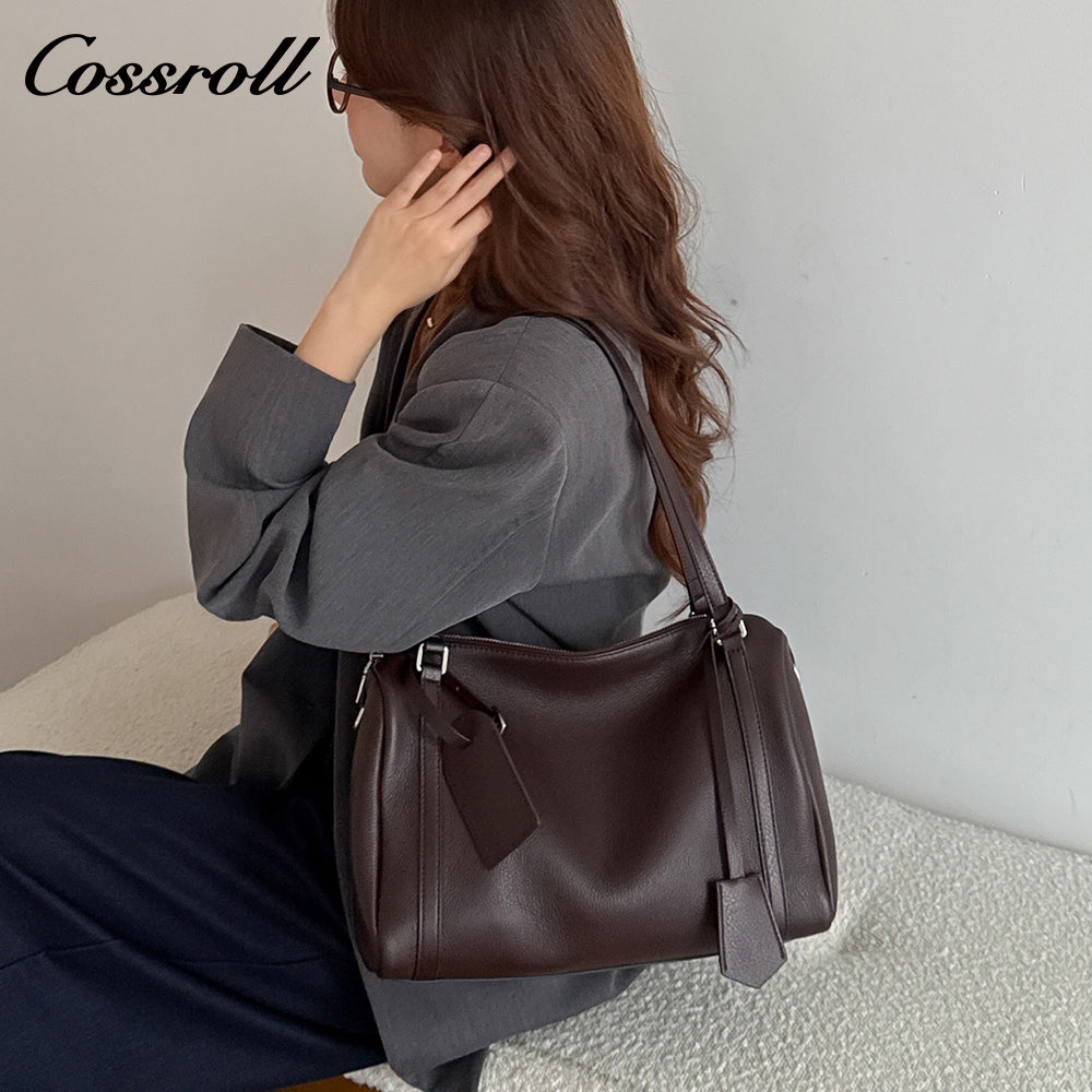 Casual genuine leather women's bag, versatile underarm bag, commuting shoulder bag, handbag