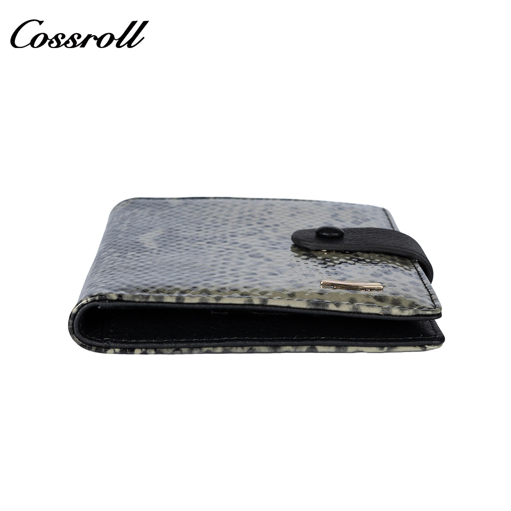 Europe and the United States retro creative printing short section leather wallet student money clip soft wallet multi card position