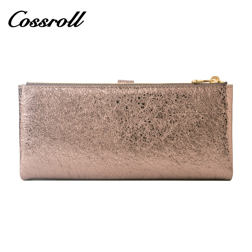 Factory hot selling new original crack bright leather wallet multi-card
