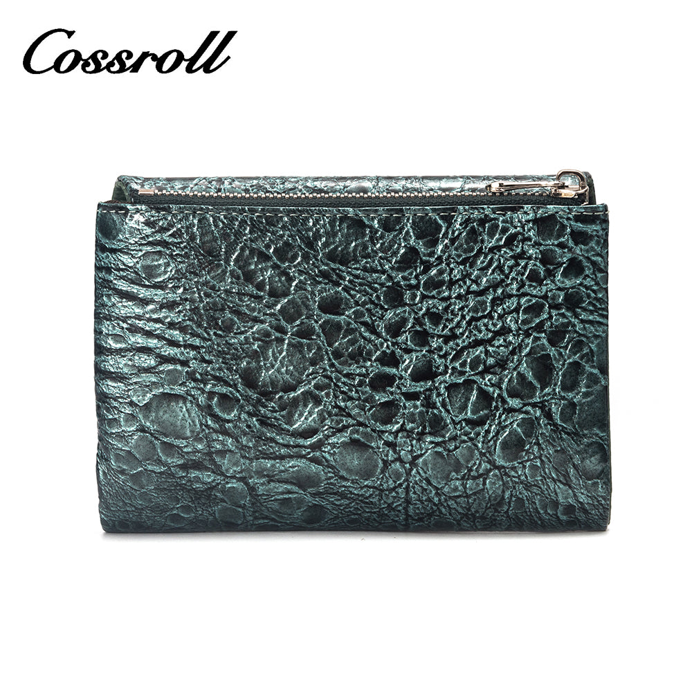 Best Selling Quality manufactory leather new wallet crocodile texture Genuine Leather