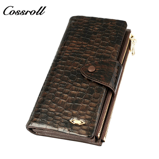 Comfortable New Design green personalised crocodile texture Genuine Leather