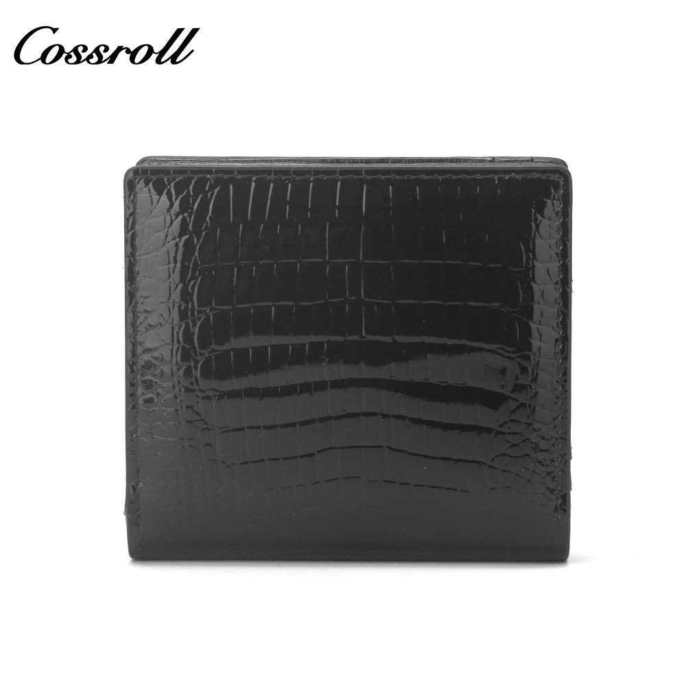New factory custom leather money baotou layer cowhide change card bag patent leather holding women's purse custom