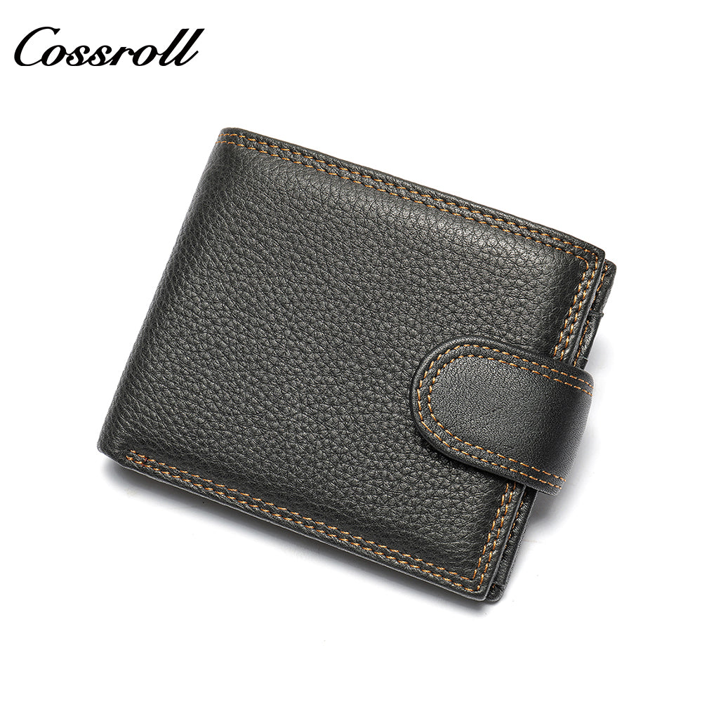 Short Genuine Leather Clutch Dollar Clip Coin Purse Multifunctional Cowhide Card Case Leather