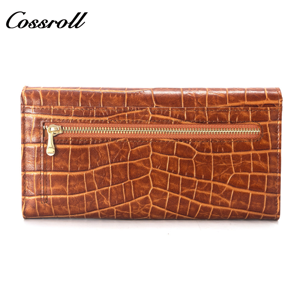 Factory Directly Supply Wallets for women crocodile texture patent leather