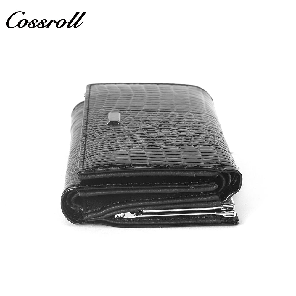 2024 Hot New Products real leather long crocodile texture patent leather