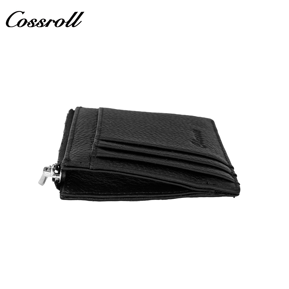 Head layer cowhide small wallet ladies short multi-card slot coin purse