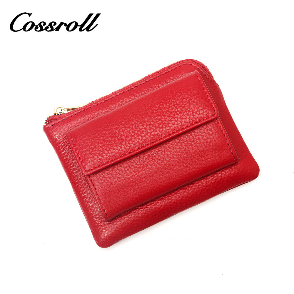 ODM/OEM Manufacturer red genuine leather women's wallet With CE Certificate