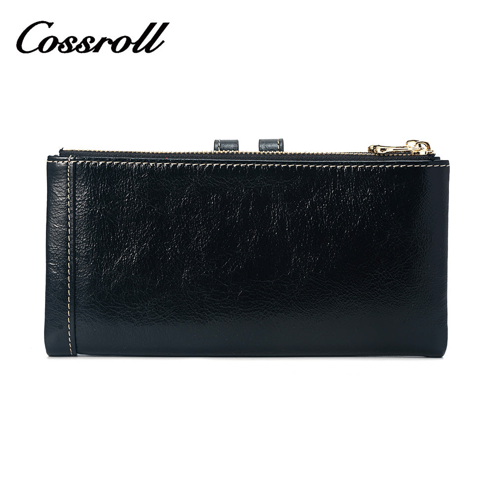 Long Wallet Unisex Leather Texture Money Belt Zipper