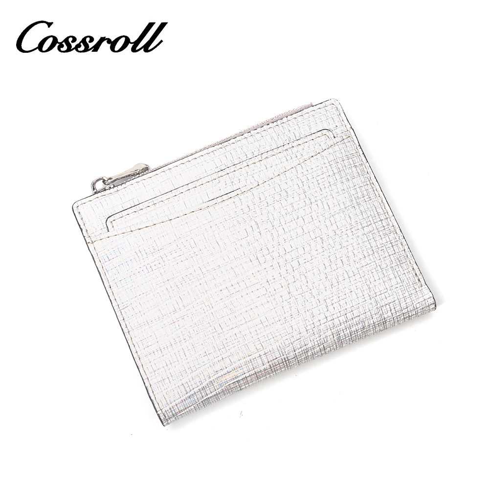 New Design short women's leather slim card wallet With High Quality