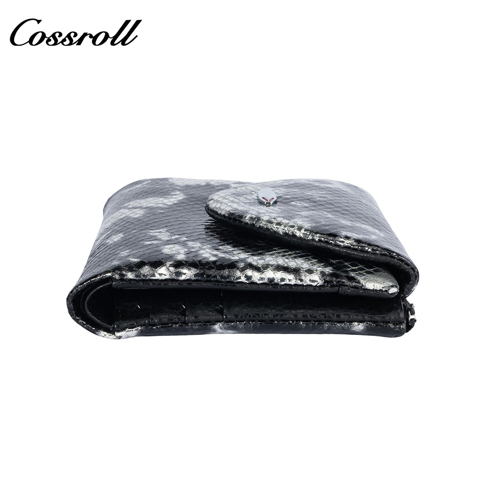 Manufacturers custom foreign trade new wallet female leather short snake wallet cowhide high-end wallet card bag certificate bag