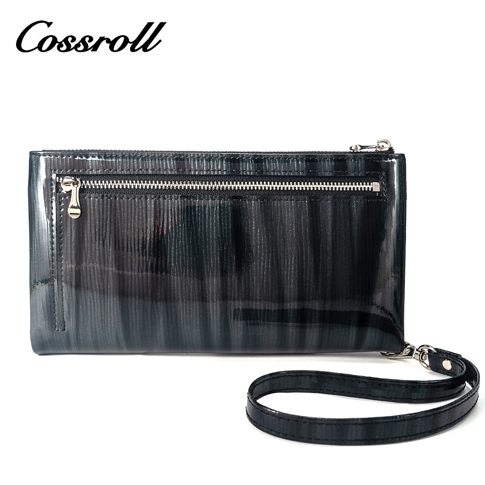 Factory processing custom cross-border new leather women's purse long zipper cowhide women's foreign trade handbag custom
