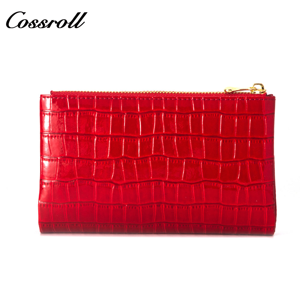 Most Selling Products cowhide wallet crocodile texture patent leather