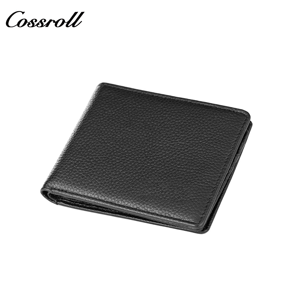 Cross-border men's short leather wallet horizontal wallet classic black head layer cowhide leisure
