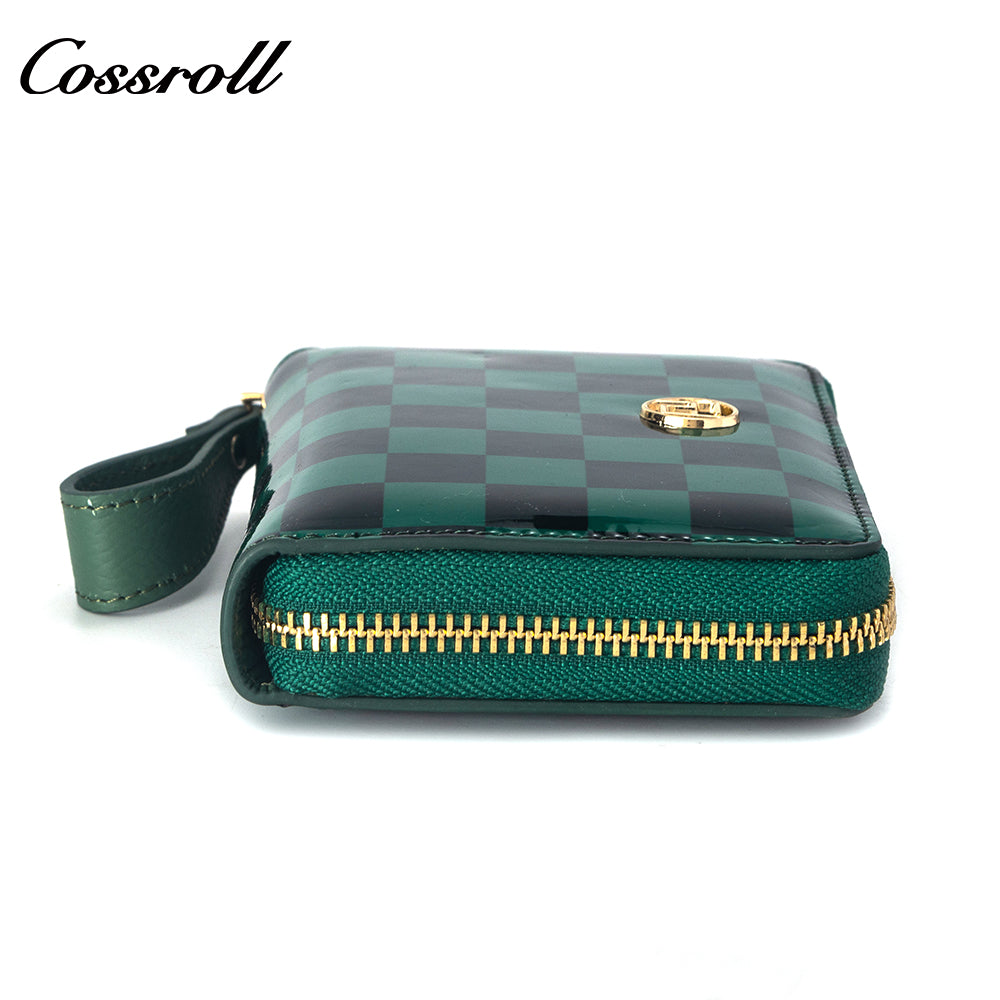 Most Popular best brand leather short wallet female patent leather Genuine Leather