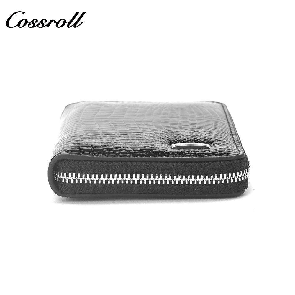 New women's short purse Europe and the United States patent leather  simple zipper purse