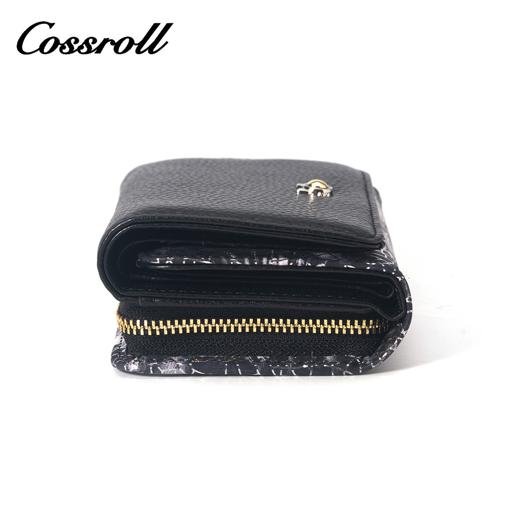 2024 new leather ultra-thin three-fold short fashion folding wallet