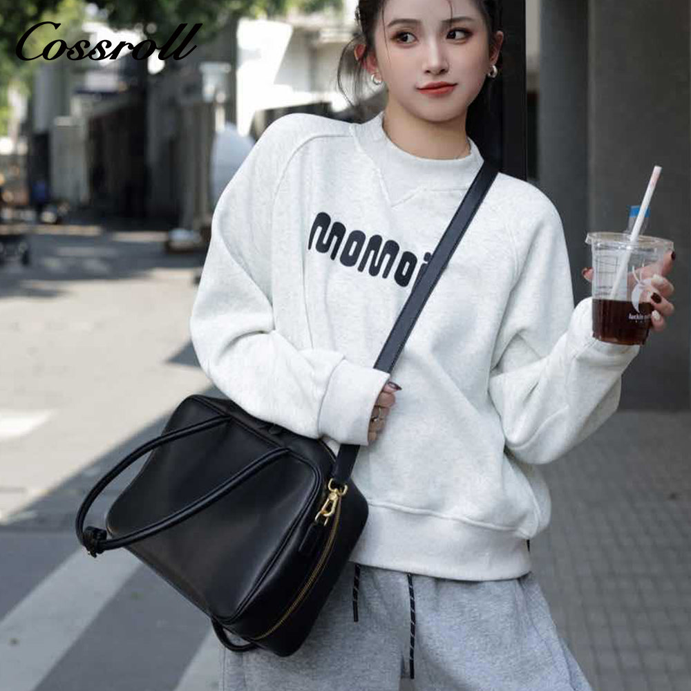Autumn and winter crossbody bag, genuine leather women's bag, small square bag, bowling bag