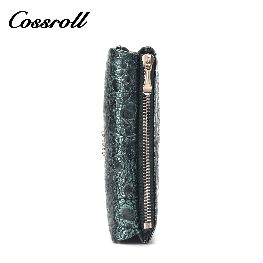 Best Selling Quality manufactory leather new wallet crocodile texture Genuine Leather