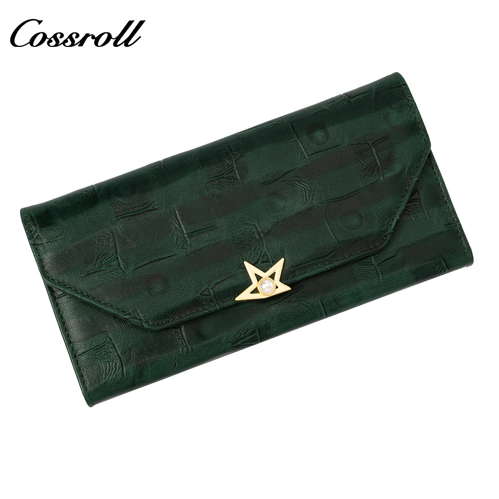 2024 Most Popular best brand leather long wallet female Genuine Leather