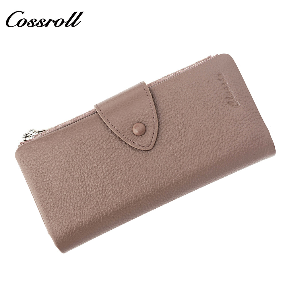 Innovative Design ladies purses multiple slots geniune leather wallet Lychee leather