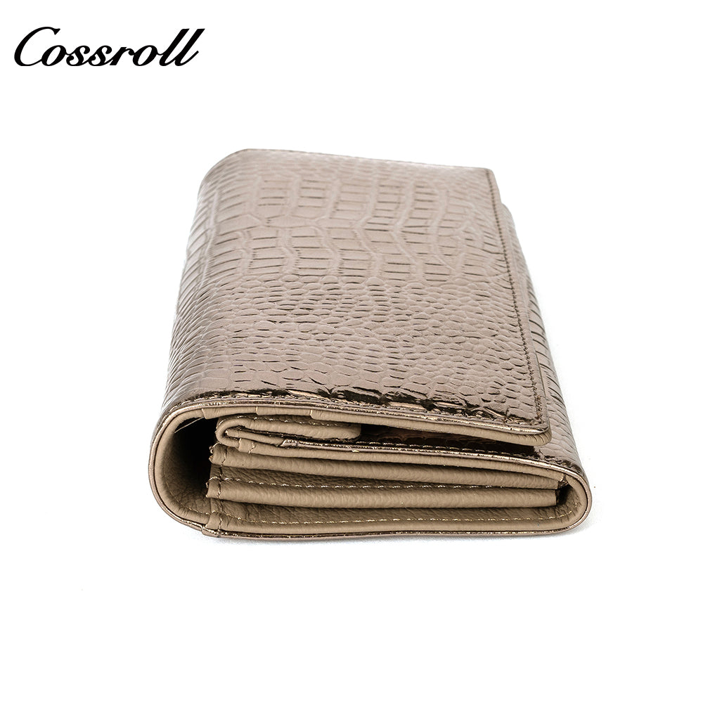Most Selling Products cowhide wallet crocodile texture patent leather