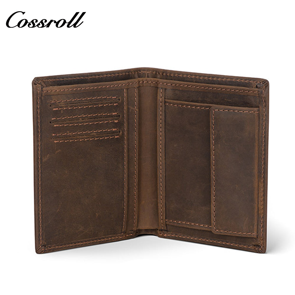Amazon Europe RFI Men's Genuine Leather Wallet Vintage Crazy Horse Short Wallet