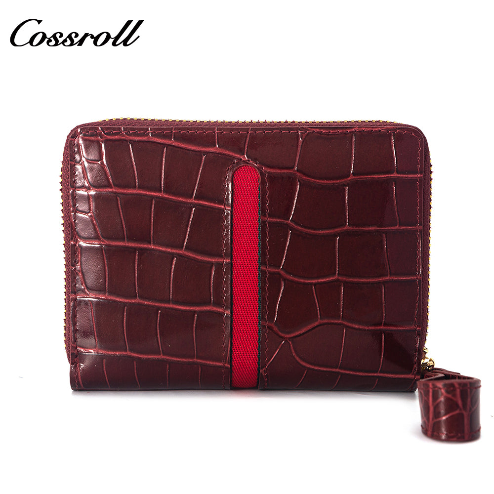 Factory Directly Supply Wallets for women crocodile texture patent leather