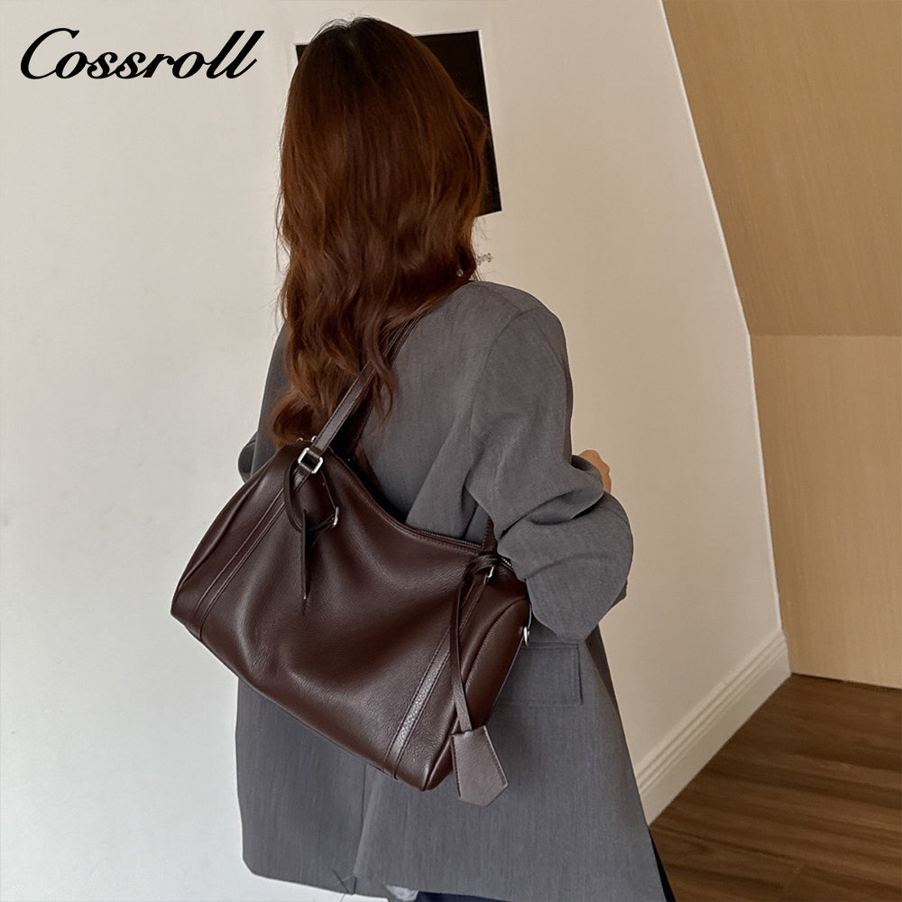Casual genuine leather women's bag, versatile underarm bag, commuting shoulder bag, handbag
