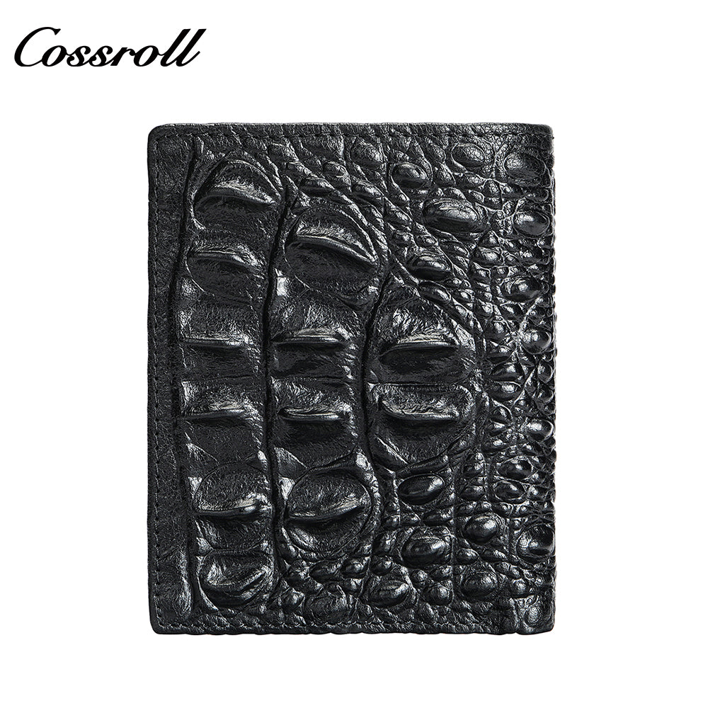 Crocodile Men's Wallet Handmade Genuine Crocodile Print Money Clip Business Large Capacity Leather Wallet
