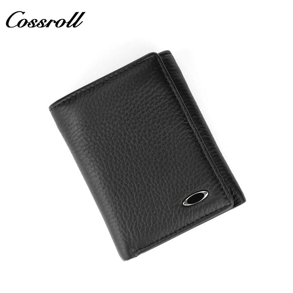 Factory direct foreign trade hot short men's leather wallet lychee grain coin purse
