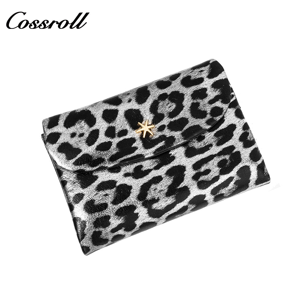 Spot explosive short purse female 2024 new wallet three fold leopard print wallet zero wallet