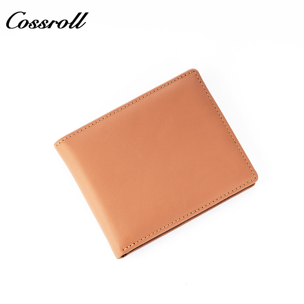 Europe and the United States to fold leather men's wallet short section bifold cowhide BOX type coin purse cloth