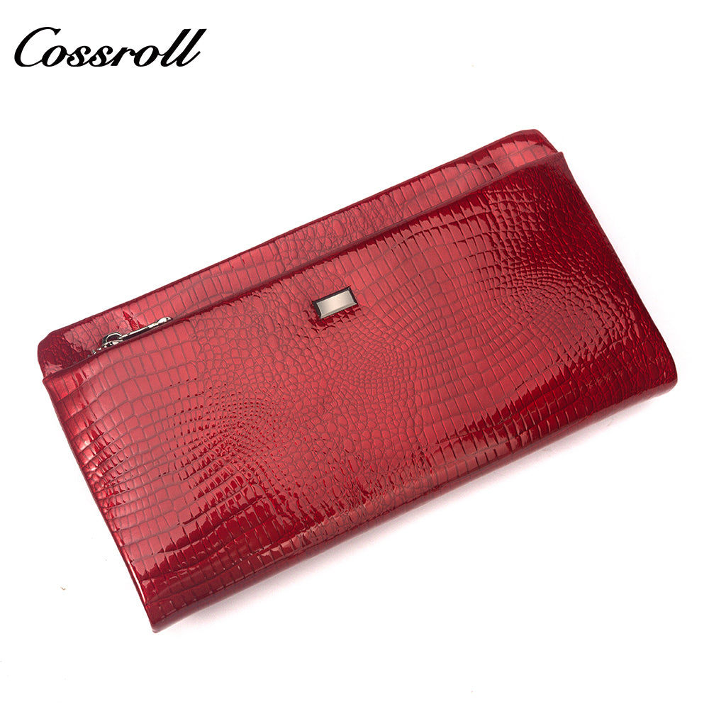 High Quality Wholesale Custom Cheap luxury leather crocodile texture patent leather