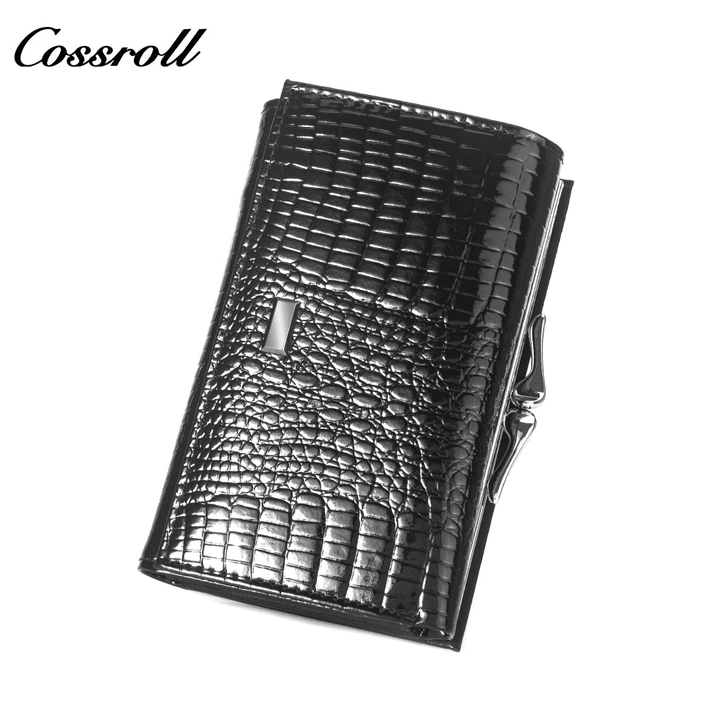 2024 Hot New Products real leather long crocodile texture patent leather